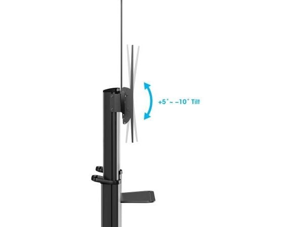 Manhattan 462341, 3,05 m (120"), 200 x 200 mm, 1000 x 600 mm, -10 - 5°, Aluminium, Svart