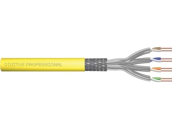 DIGITUS Professional - Samlet kabel - 500 m - SFTP - CAT 7a - IEEE 802.5/IEEE 802.3 - halogenfri, solid - gul, RAL 1016