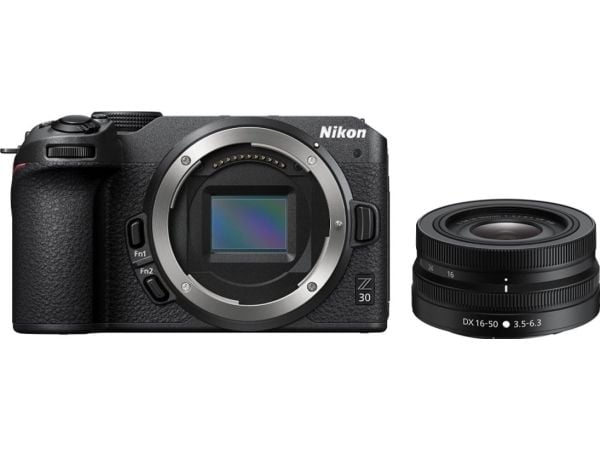 Nikon Z 30 + 16-50 VR, 20,9 MP, 5568 x 3712 piksler, CMOS, 4K Ultra HD, Berøringsskjerm, Sort