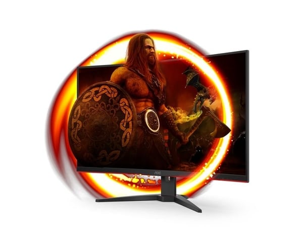 AOC | Gaming C32G2ZE/BK - LED-skärm - Böjd - 31,5" (1920 x 1080) - @240Hz - VA-panel - 1ms | Svart/röd
