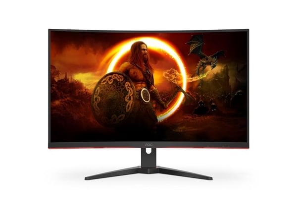 AOC | Gaming C32G2ZE/BK - LED-skjerm - Buet - 31,5" (1920 x 1080) - @240Hz - VA-panel - 1ms | Svart/rød