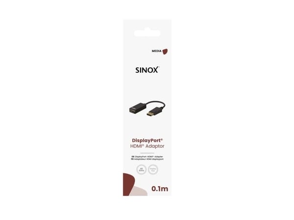Sinox SOC01250, DisplayPort, HDMI, 0.1 m, Black