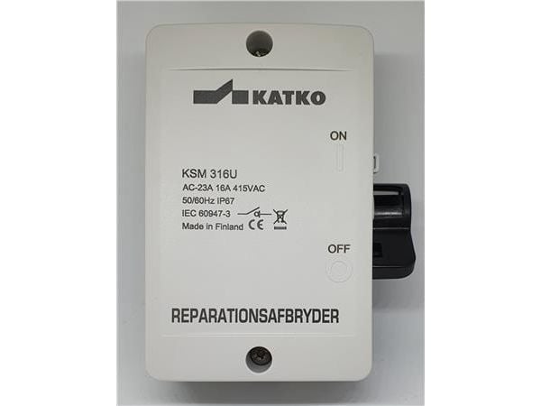 Sikkerhedsafbryder 3P 16a - Sikkerhedsafbryder 3P 16a KSM316U/2xm20 grå/sort