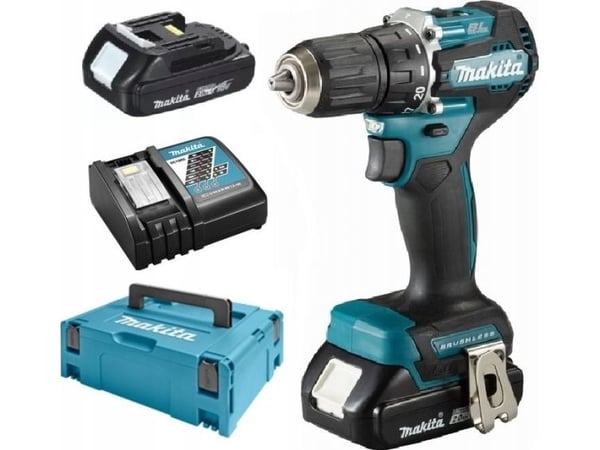 Makita DDF487 - Porakone/porakone - akkuporakone - 2-nopeuksinen - porakone, jossa avain 13 mm - 40 N-m - 2 akkua - 18 V