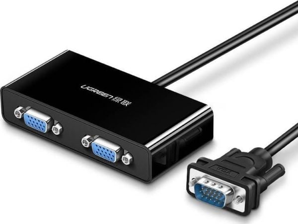 UGREEN 40254 VGA til 2 x VGA-videofordeler - 1 m (svart)