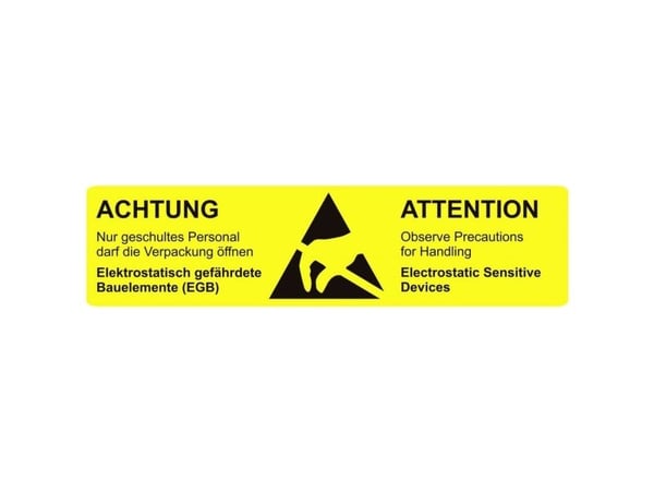 BJZ ESD-logotyp 1000 st Gul (L x B) 105 mm x 26 mm självhäftande