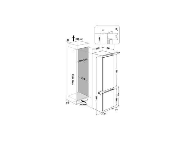 Whirlpool WHC20 T593 P, 280 l, SN-T, 7 kg/24t, D, Fresh zone compartment, Hvit