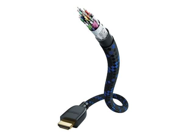in-akustik Premium - Ultra High Speed - HDMI-kabel med Ethernet - HDMI hann til HDMI hann - 2 m - trippel beskyttelse - svart/blå - 10K120Hz (10240...