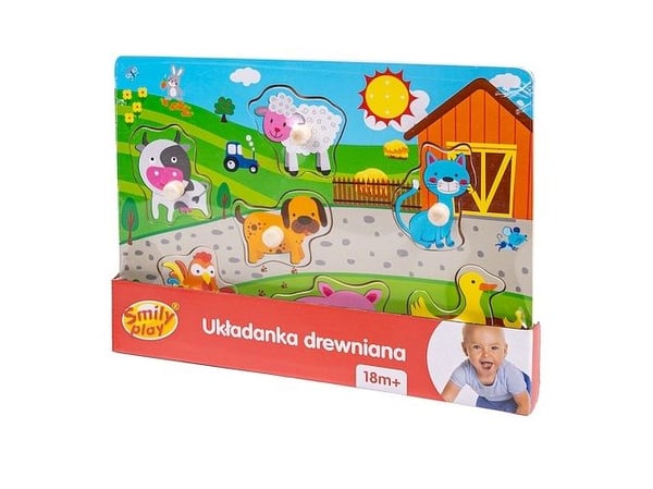 Smily Play Trepuslespill med håndtak Smily Play Farm Puzzle