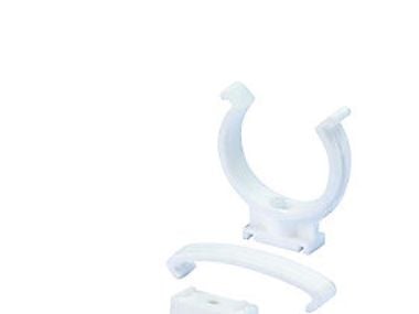 Vit PP klammerrörhållare 32 mm