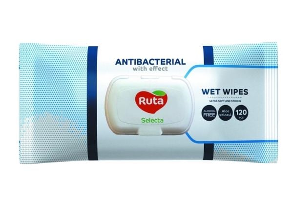 Våtservietter WET WIPES RUTA antibakteriell 120 stk