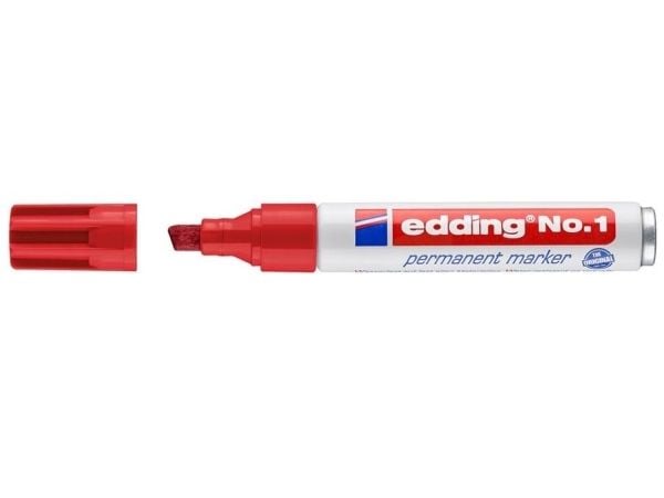 edding No.1 - Markering - permanent - röd - 1-5 mm