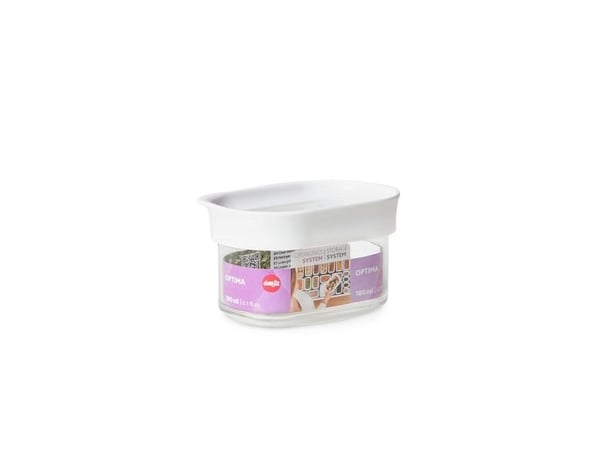 EMSA Optima, behållare, rektangulär, 0,18 L, transparent, vit, termoplastisk elastomer (TPE), 99 mm