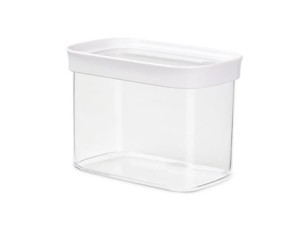EMSA Optima, Säilö, Suorakulmainen, 1 L, Läpinäkyvä, Valkoinen, Styreeni-metyylimetakrylaatti (MS), Kestomuovinen elastomeeri, 55 °C