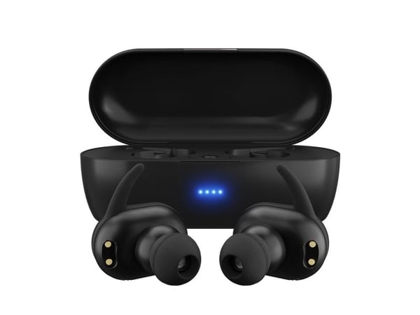 MAXELL MINI DUO Trådløse in-ear-hovedtelefoner med opladningsetui Sort