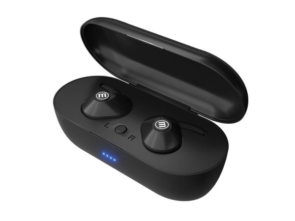 MAXELL MINI DUO Trådløse in-ear-hovedtelefoner med opladningsetui Sort