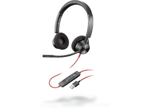HP Poly Blackwire 3320 USB-A Stereo Headset, Wired, Office/Call center, 130 g, Headset, Black