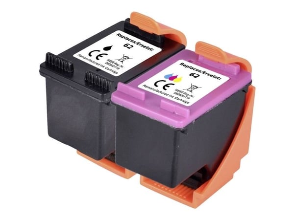 Renkforce blekkkombipakke erstatter HP 62 (N9J71AE) kompatibel kombinasjonspakke svart, cyan, magenta, gul RF-I-HP62BKCMY2PK RF-5705430 (RF-5705430)