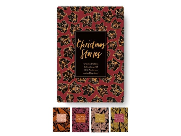 Bok: Fire julefortellinger | Charles Dickens, Selma Lagerlöf, H.C. Andersen, Louisa May Alcott | Språk: Engelsk