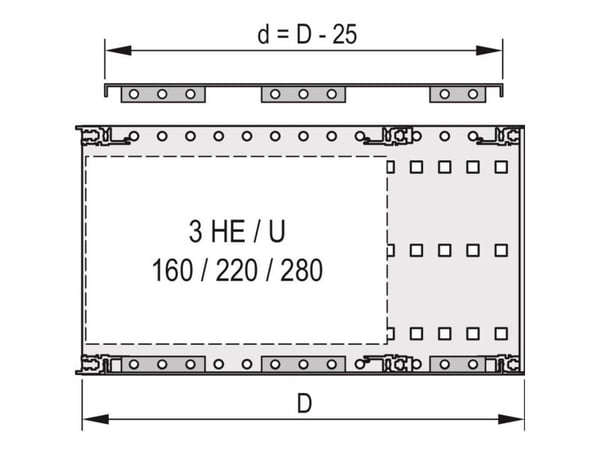 SCHROFF dekkplate for skruing til sidevegg - DEKKPLATE EMC 84TE 355T 2stk (24560081)