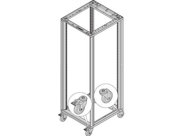 SCHROFF svingbare hjul ledende, ESD-motstand < 10 kOhm i henhold til EN 12528 - SWIRLING HJULLE CONDUCT. 300KG 100D (27230110)