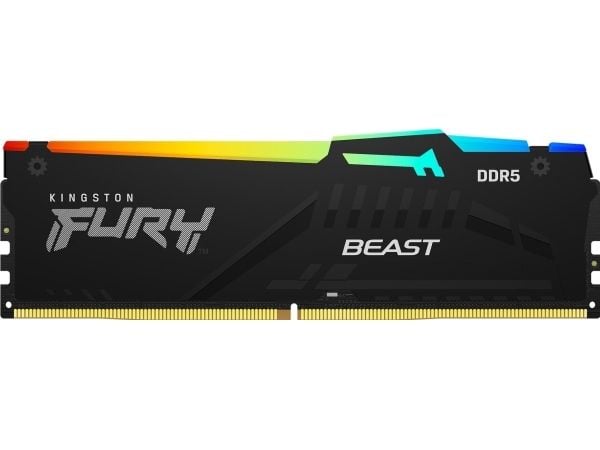 Kingston FURY Beast RGB - DDR5 - sett - 64 GB: 4 x 16 GB - DIMM 288-pin - 6000 MT/s / PC5-48000 - CL40 - 1.35 V - ikke-bufret - on-die ECC - svart