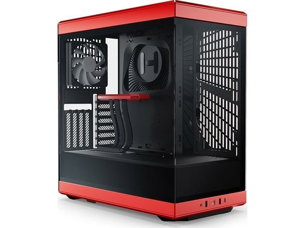 HYTE Y40 - Mid tower - ATX - sidepanel med vindu (herdet glass) - ingen strømforsyning (ATX) - rød - USB/lyd