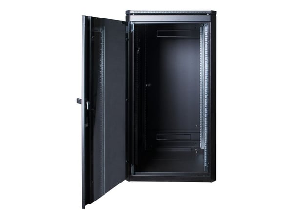 Lanview RDL22U68BL, Itseseisova teline, 22U, 2000 kg, Näppäinlukko, Kotelon kiskot, Säädettävät jalat