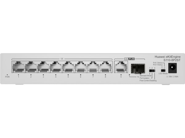 Huawei CloudEngine S110-8P2ST, Power over Ethernet -tuki, Telineasennus
