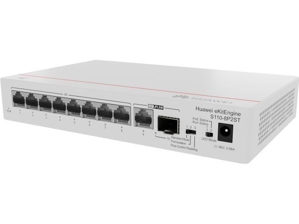 Huawei CloudEngine S110-8P2ST, Power over Ethernet -tuki, Telineasennus