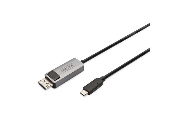 Digitus DB-300334-020-S, 2 m, USB Type-C, DisplayPort, Uros, Uros, Suora