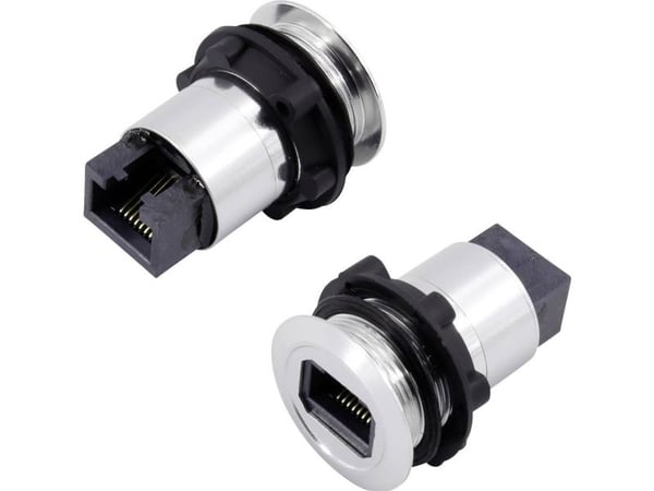 TRU COMPONENTS RJ45-02 RJ-Einbaubuchse 1417396 Tilslutning, indbygning Sølv 1 stk