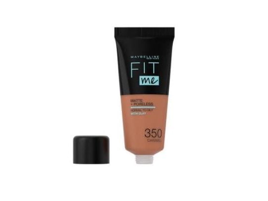 Maybelline Fit Me Matte &amp; Poreless 350 Caramel, Tuubi, Nestemäinen, Ruskea, Karamelli, Syvä, Keskikokoinen, Viileä
