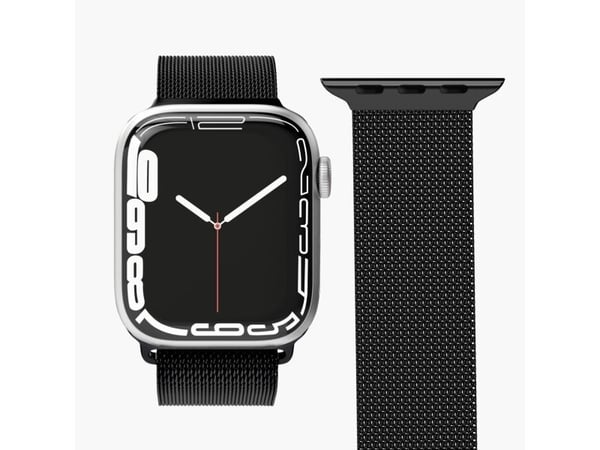 Vonmählen Milanese Loop, Yhtye, Älykello, Musta, Apple, Apple Watch 38 mm | 40 mm | 41 mm, Ruostumaton teräs