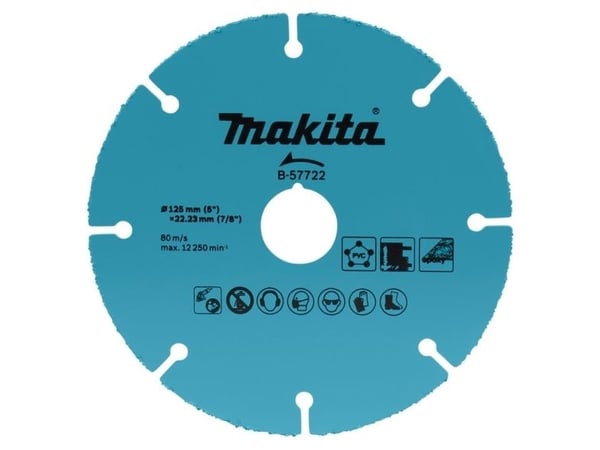 Makita - Skjæreplate - for polyvinylklorid (PVC), gipsplate, glass fiber reinforced plastic, fiber cement boards - 125 mm