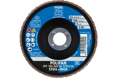 PFERD 67606100, Lamellskive, Nedsenket senter, Rustfritt stål, Stål, Alle merker, 1,6 cm, 10 cm
