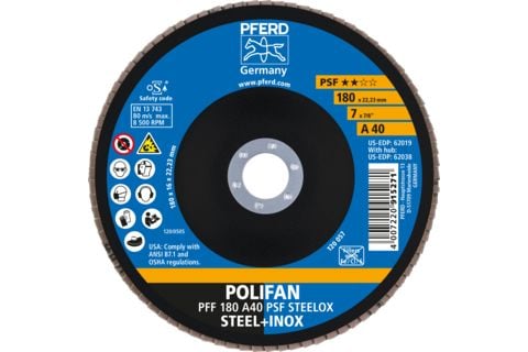 PFERD PFF 180 A 40 PSF STEELOX, metall, 8500 o/min, 18 cm, 10 stk.