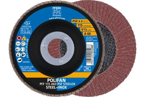 PFERD 67646115, Lamellskive, Nedsenket senter, Rustfritt stål, Stål, Alle merker, 2,22 cm, 11,5 cm