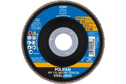 PFERD 67646115, Lamellskive, Nedsenket senter, Rustfritt stål, Stål, Alle merker, 2,22 cm, 11,5 cm