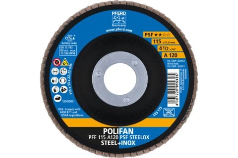 PFERD 67649115, Lamellskive, Nedsenket senter, Rustfritt stål, Stål, Alle merker, 2,22 cm, 11,5 cm