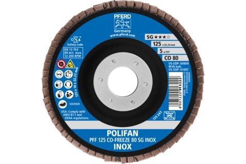 PFERD 67612580, Lamellskive, Nedsenket senter, Rustfritt stål, Alle merker, 2,22 cm, 12,5 cm
