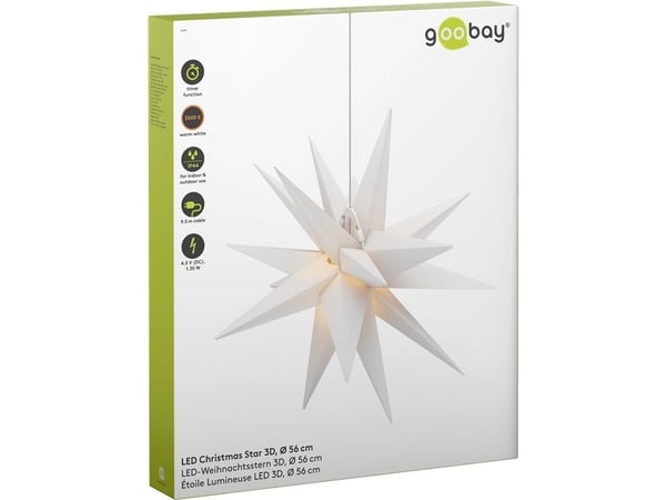 Goobay 64789, Figur, Gjennomsiktig, Hvit, IP44, 6 timer, 18 timer, WEEE, CE