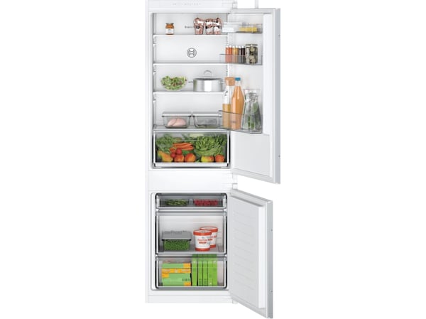 Bosch Serie | 2 KIV86NSE0 - Kylskåp/frys - bottenfrysskåp - inbyggd - fördjupning - bredd: 56 cm - djup: 55 cm - höjd: 177.5 cm - 267 liter - Klass E