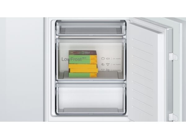 Bosch Serie | 2 KIV86NSE0 - Kylskåp/frys - bottenfrysskåp - inbyggd - fördjupning - bredd: 56 cm - djup: 55 cm - höjd: 177.5 cm - 267 liter - Klass E