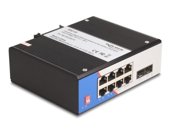 Delock - Switch - 8 x 10/100/1000 + 2 x SFP - DIN-skinnemonterbar