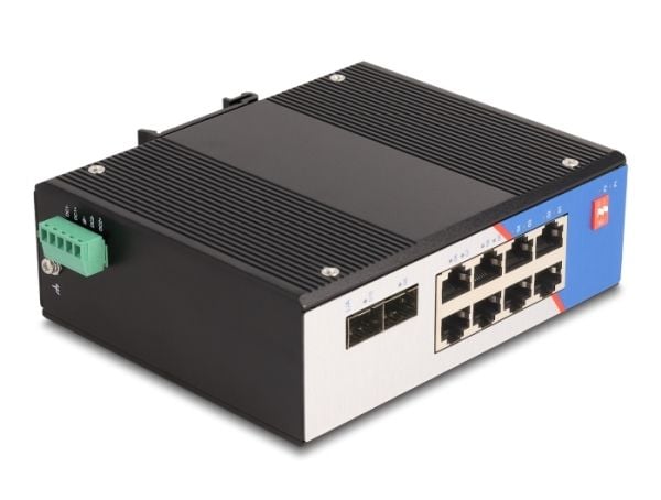 Delock - Switch - 8 x 10/100/1000 + 2 x SFP - DIN-skinnemonterbar