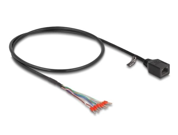 Delock - Nettverkskabel - ferrule (hann) til RJ-45 (hunn) - 50 cm - 5.5 mm - CAT 5e - svart