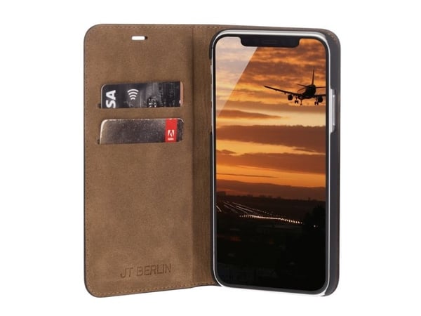 JT BERLIN BookCase Tegel, Folio, Apple, iPhone 15 Pro Max, 17 cm (6.7"), Svart