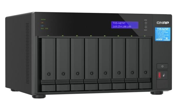 QNAP TVS-h874T - NAS-server - 8 brønner - SATA 6Gb/s - RAID JBOD, 0, 1, 5, 6, 10, 50, 60 - RAM 32 GB - 2.5 Gigabit Ethernet - iSCSI støtte