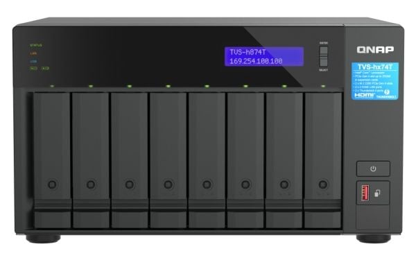 QNAP TVS-h874T - NAS-server - 8 brønner - SATA 6Gb/s - RAID JBOD, 0, 1, 5, 6, 10, 50, 60 - RAM 32 GB - 2.5 Gigabit Ethernet - iSCSI støtte